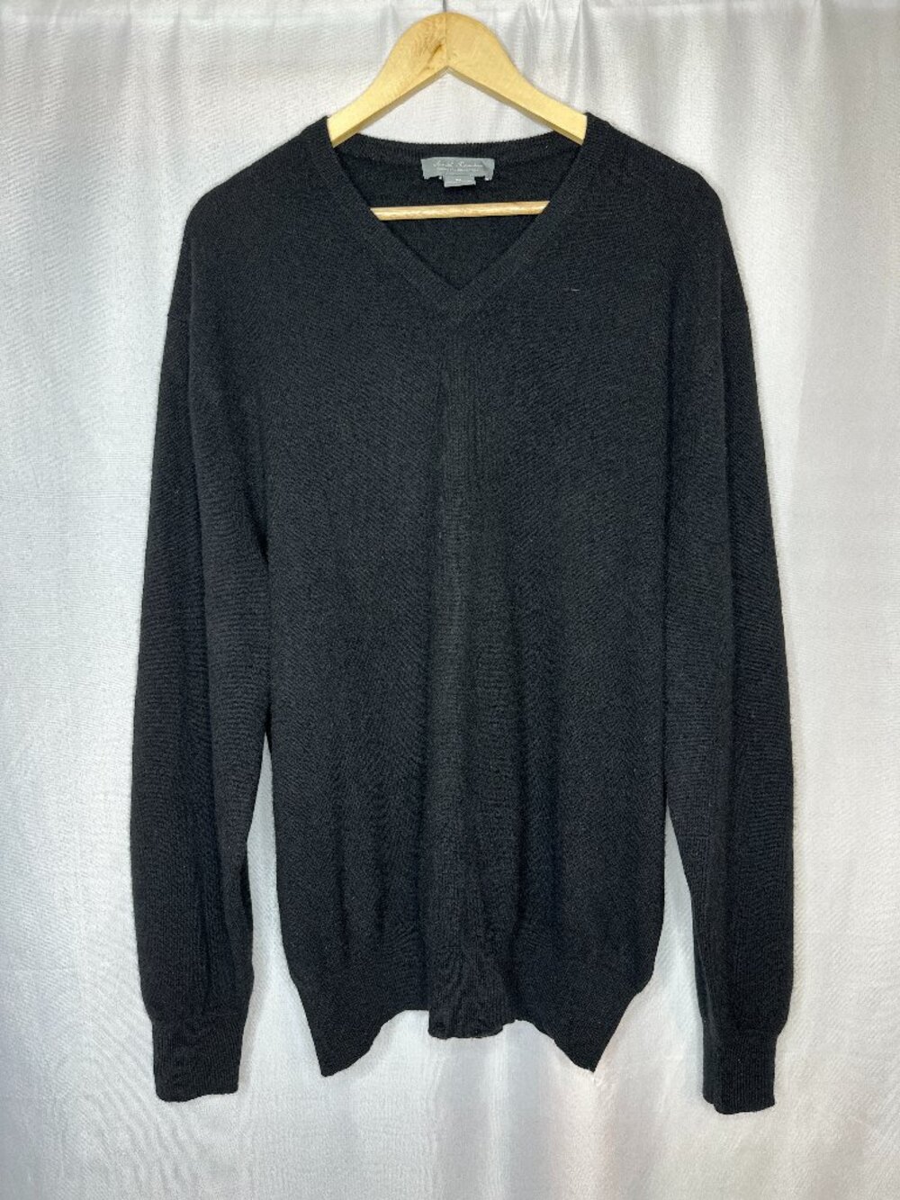 Daniel Cremieux Signature Black Cashmere Sweater XLARGE Minimalist Capsule